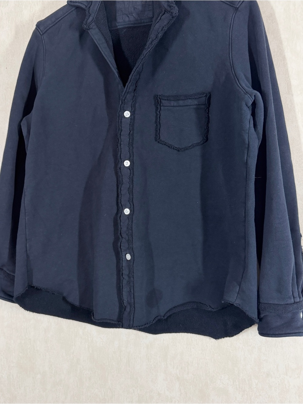Frank & Eileen LabEileenTf Tee Lab Relaxed Fit Jersey Knit Button Front Black S - Picture 6 of 13